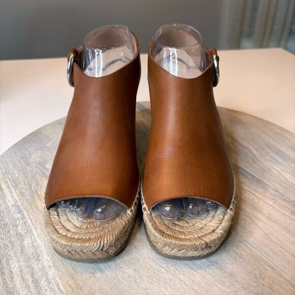 Rag & Bone Women's Espadrille Brown Leather Wedge Sandals US Size 7.5 EU 37.5 - Picture 3 of 12